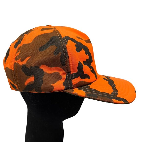 Winchester Blaze Orange Camo Snapback Vintage Hunting Hat Cap Trucker Foam 80's - Picture 3 of 10